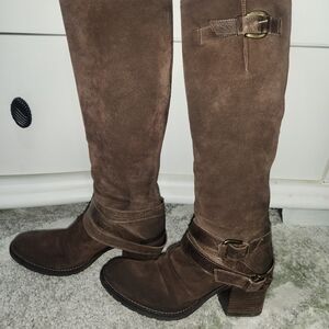 Vero Cuoio Tan Over the Knee Suede Boots